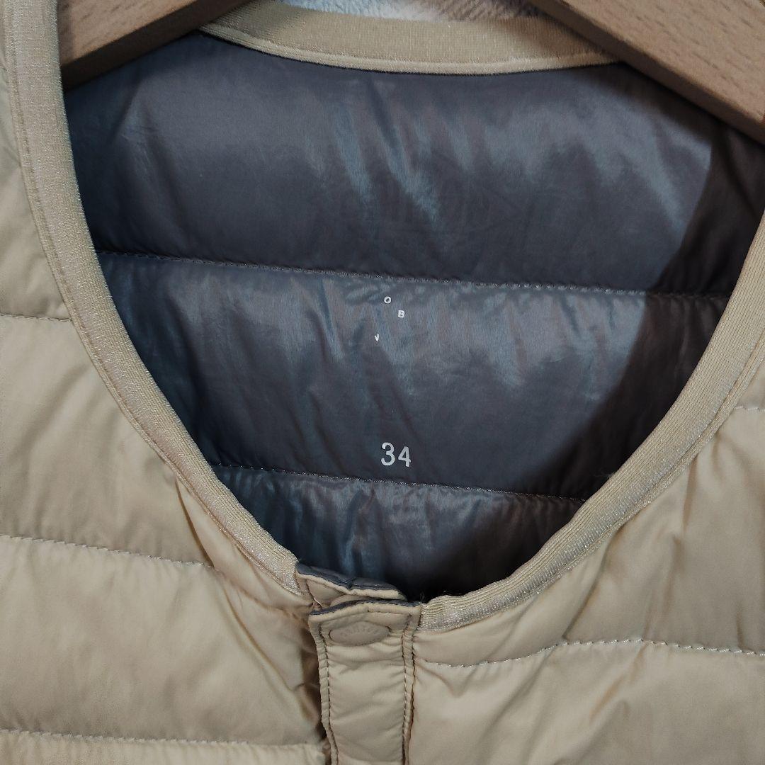 DANTON ベージュ キルティングダウンベスト