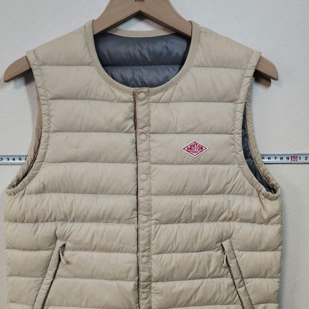 DANTON ベージュ キルティングダウンベスト