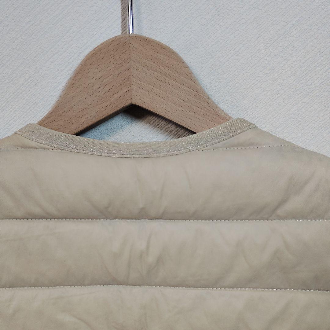 DANTON ベージュ キルティングダウンベスト