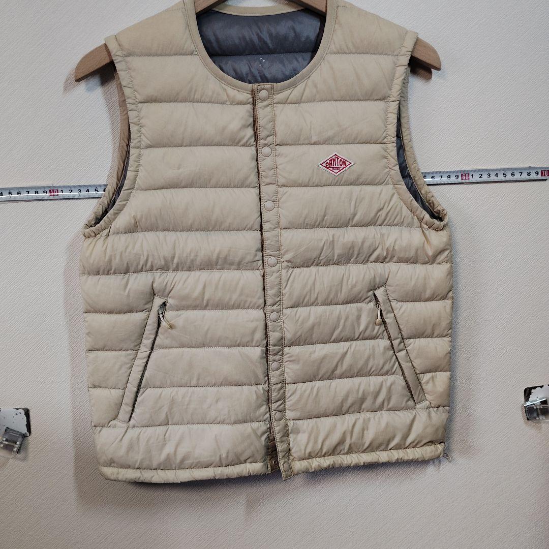 DANTON ベージュ キルティングダウンベスト