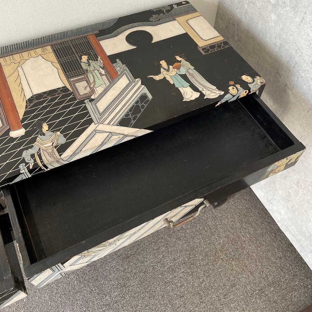 中国家具　彫刻　キャビネット　ヴィンテージ　チャイニーズ