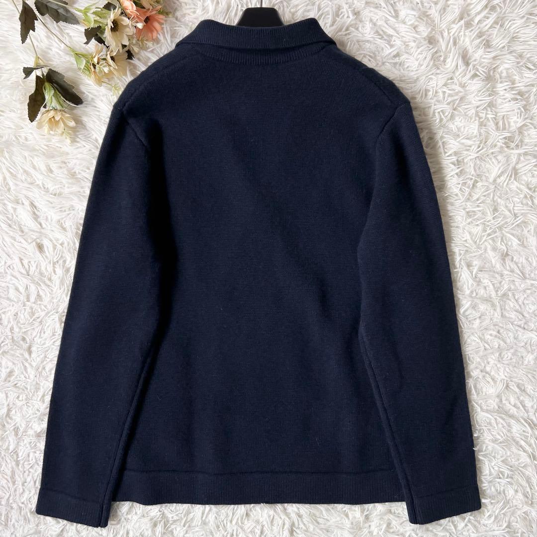 ebure エブール 金釦 ウール カシミア ニット ジャケット ネイビー