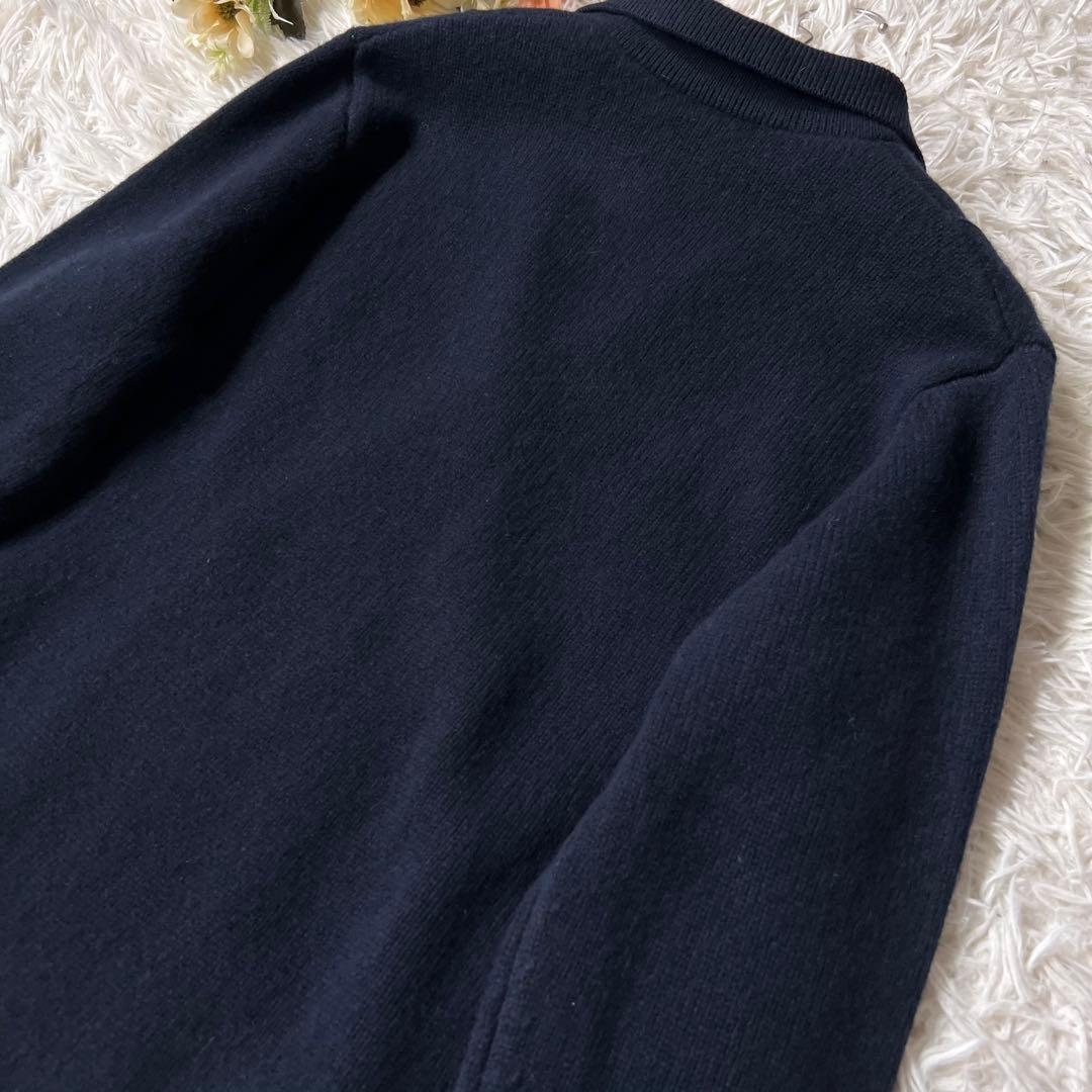 ebure エブール 金釦 ウール カシミア ニット ジャケット ネイビー