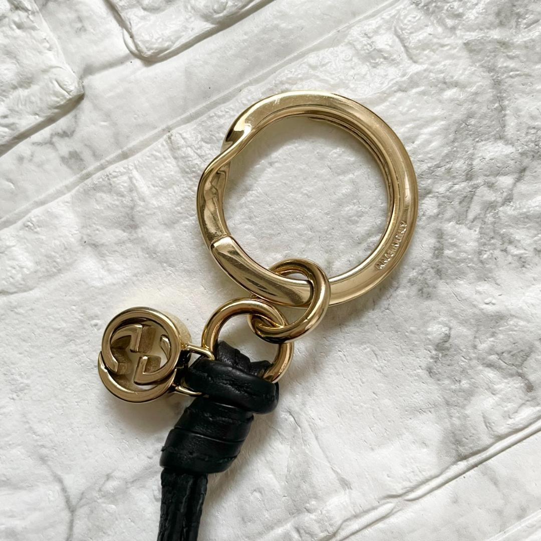極美品✨GUCCI グッチ インターロッキングG キーリング レザー