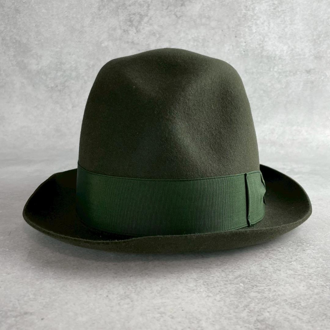 美品　ボルサリーノ　アレッサンドリア　ファー　フェルトハット　スモールブリム　緑