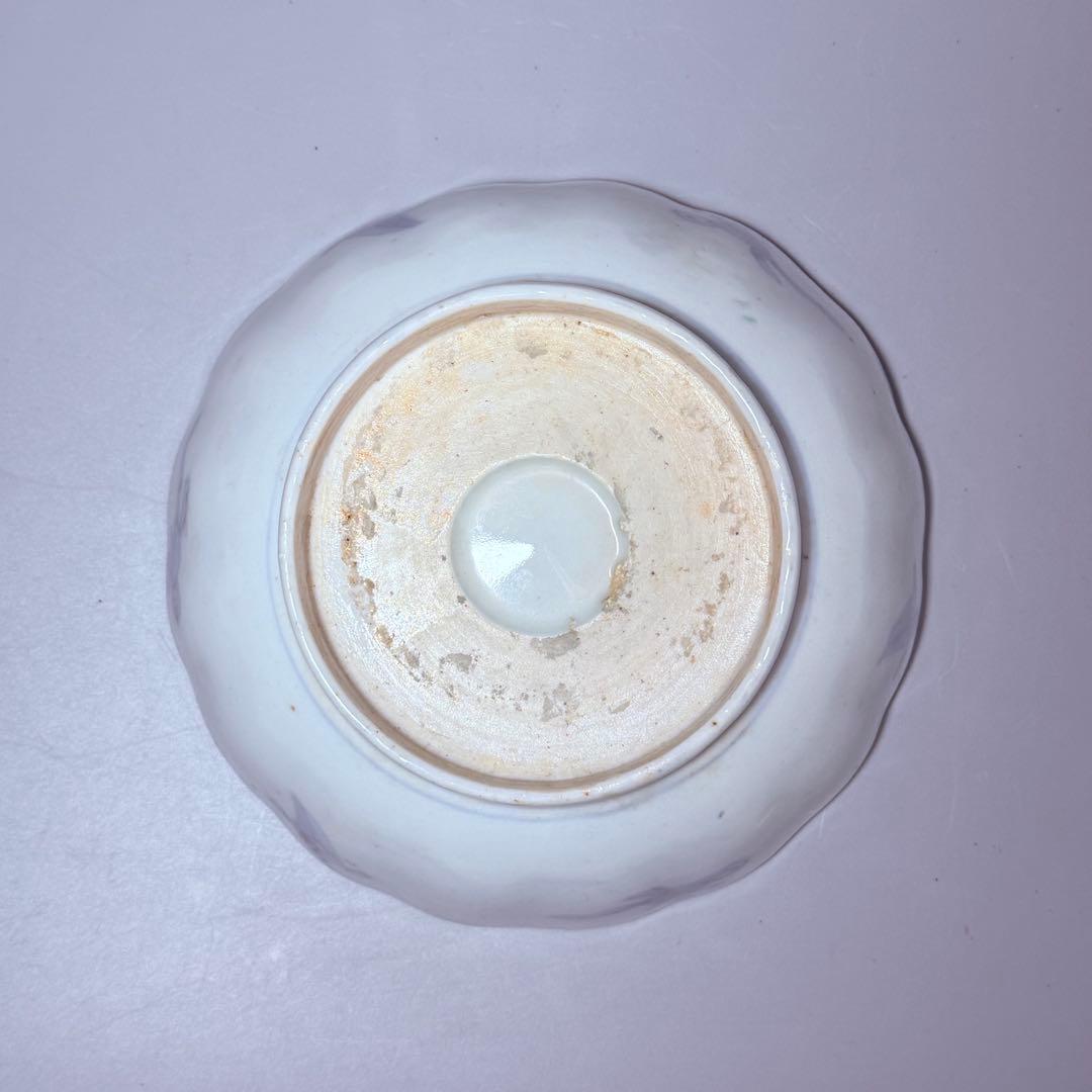 江戸後期～明治期　色絵人物図なます皿　5枚　珍しい絵付　蛇の目高台