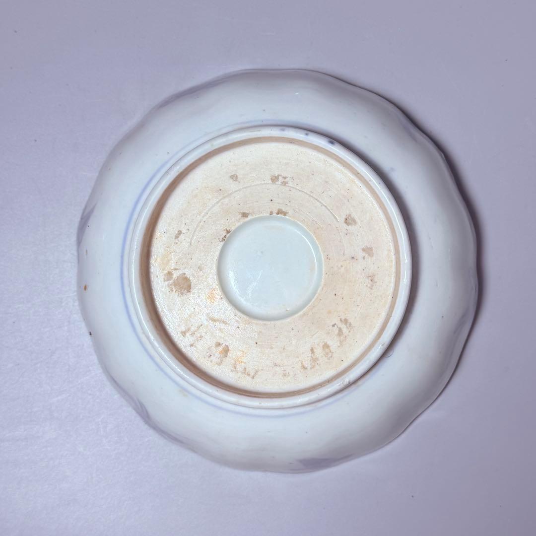 江戸後期～明治期　色絵人物図なます皿　5枚　珍しい絵付　蛇の目高台