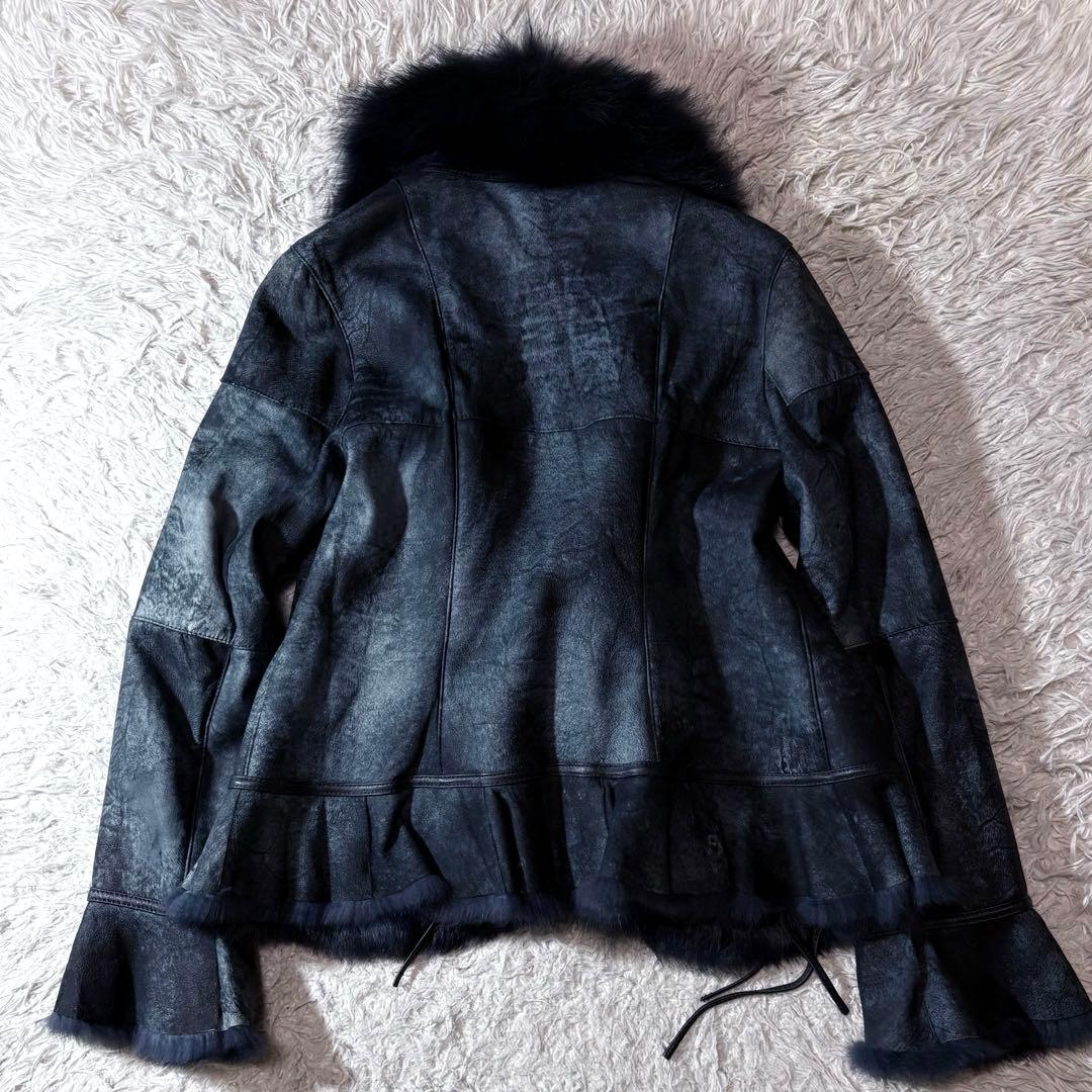 ジャケット・アウター fairy grunge far rabbit leather jacket