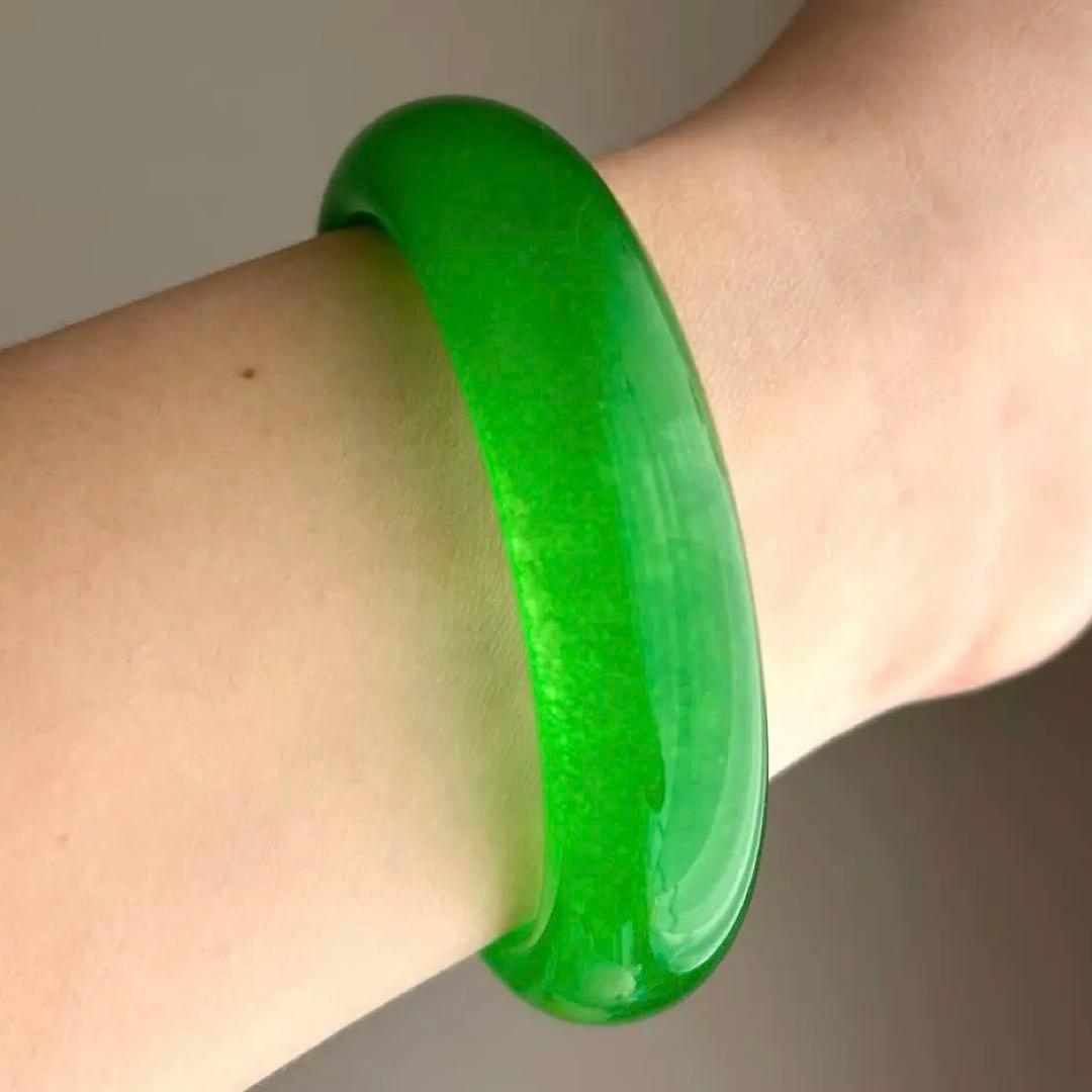 翡翠　ヒスイ　天然石　バングル　腕輪　お守り　緑　グリーン