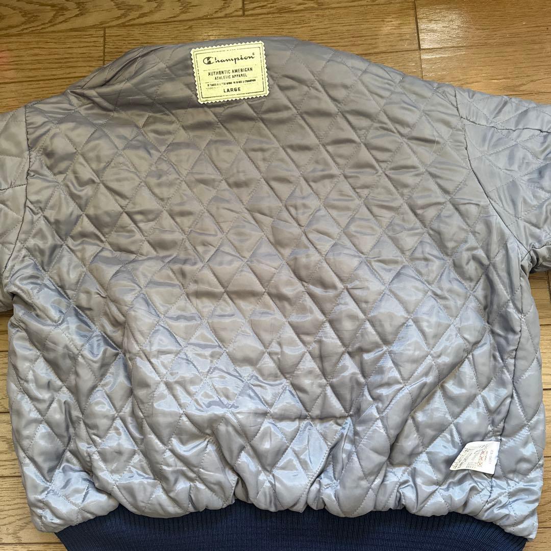 Champion スタジャン アワードジャケット 袖レザー フルデコ Ｌサイズ