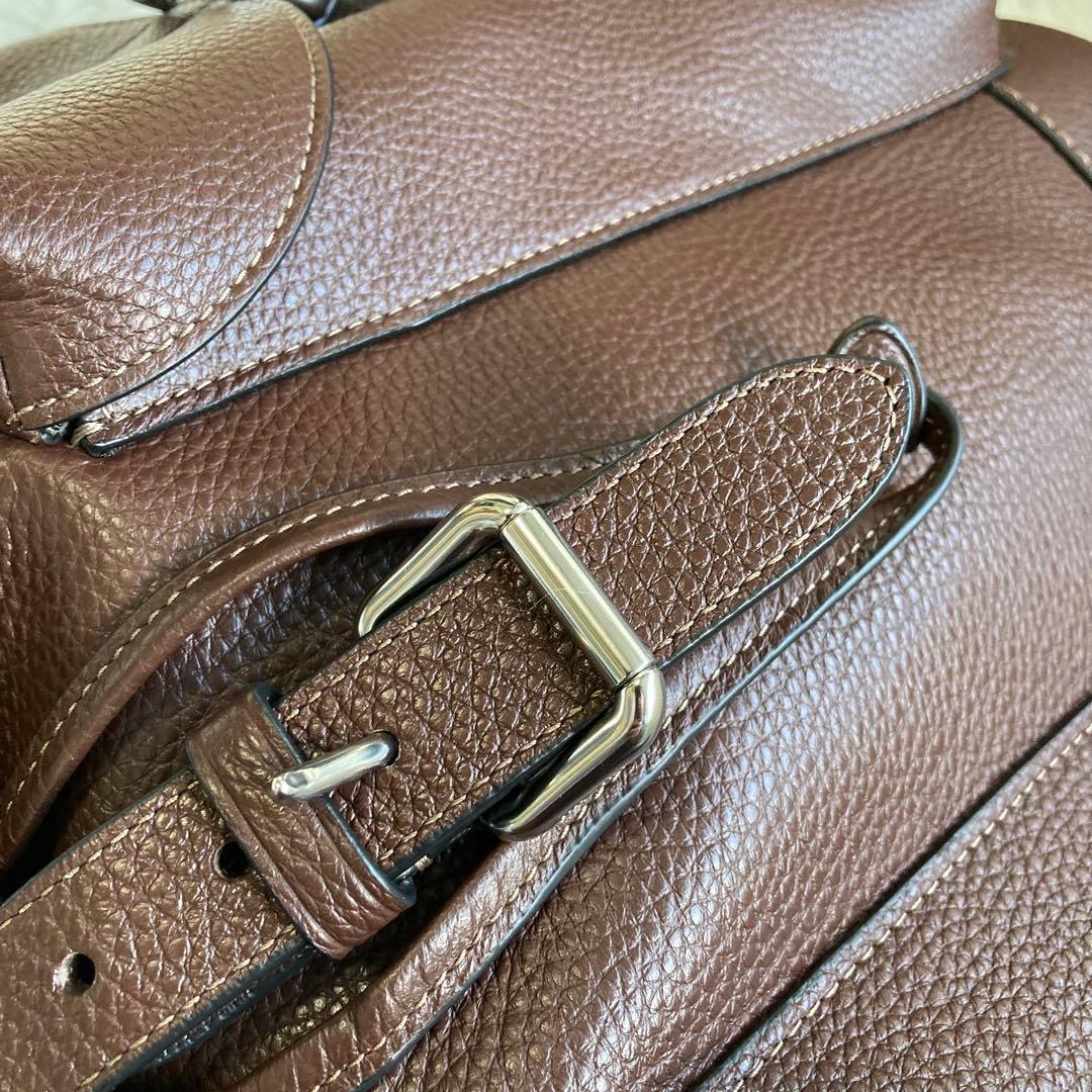 未使用級 COACH ワーナー 茶 リュック バックパック レザー 革