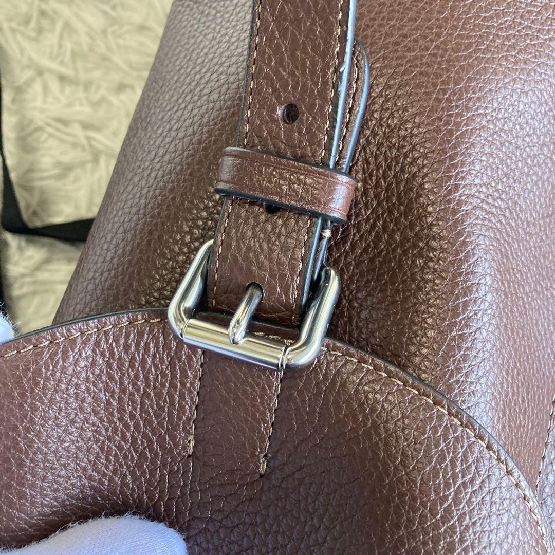 未使用級 COACH ワーナー 茶 リュック バックパック レザー 革