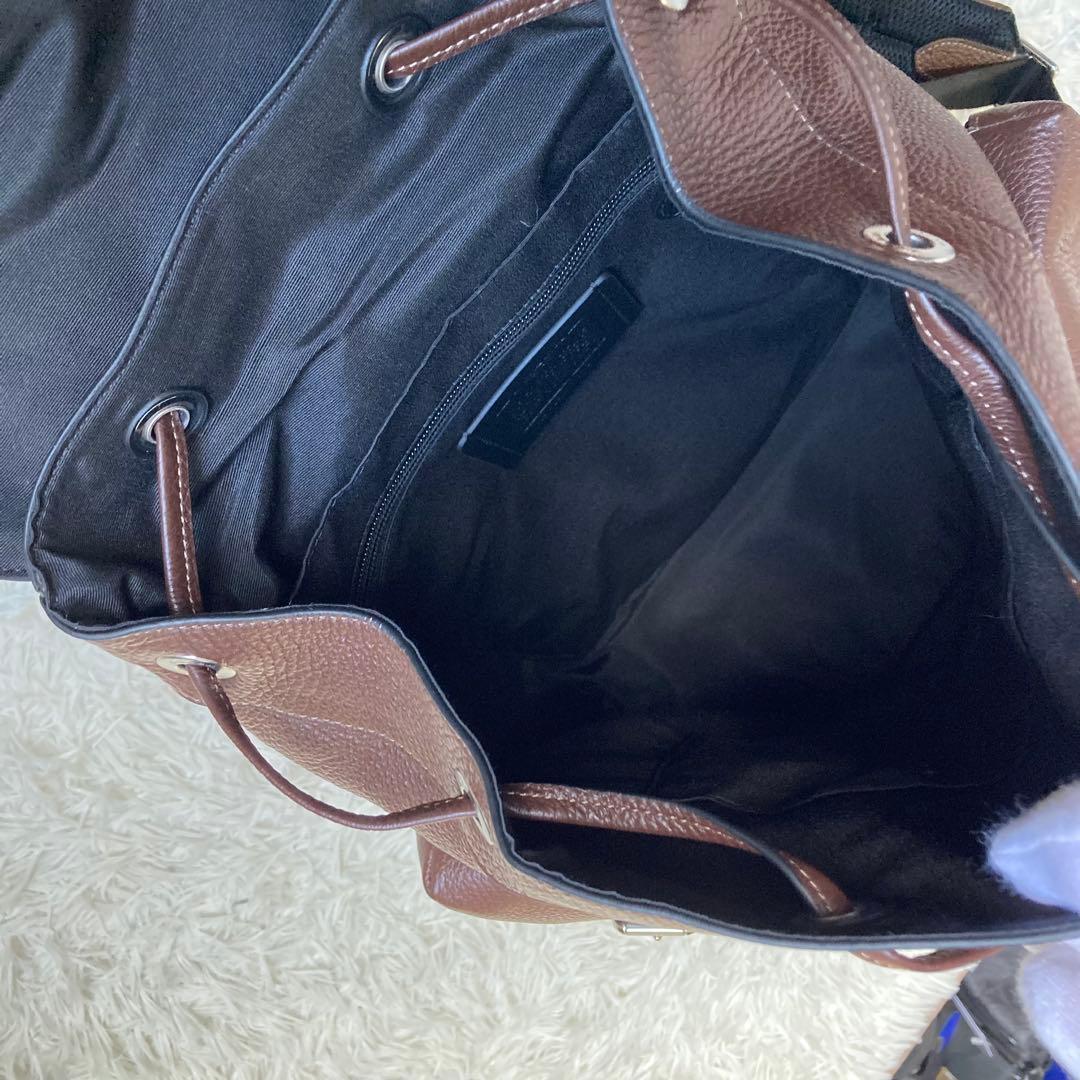 未使用級 COACH ワーナー 茶 リュック バックパック レザー 革