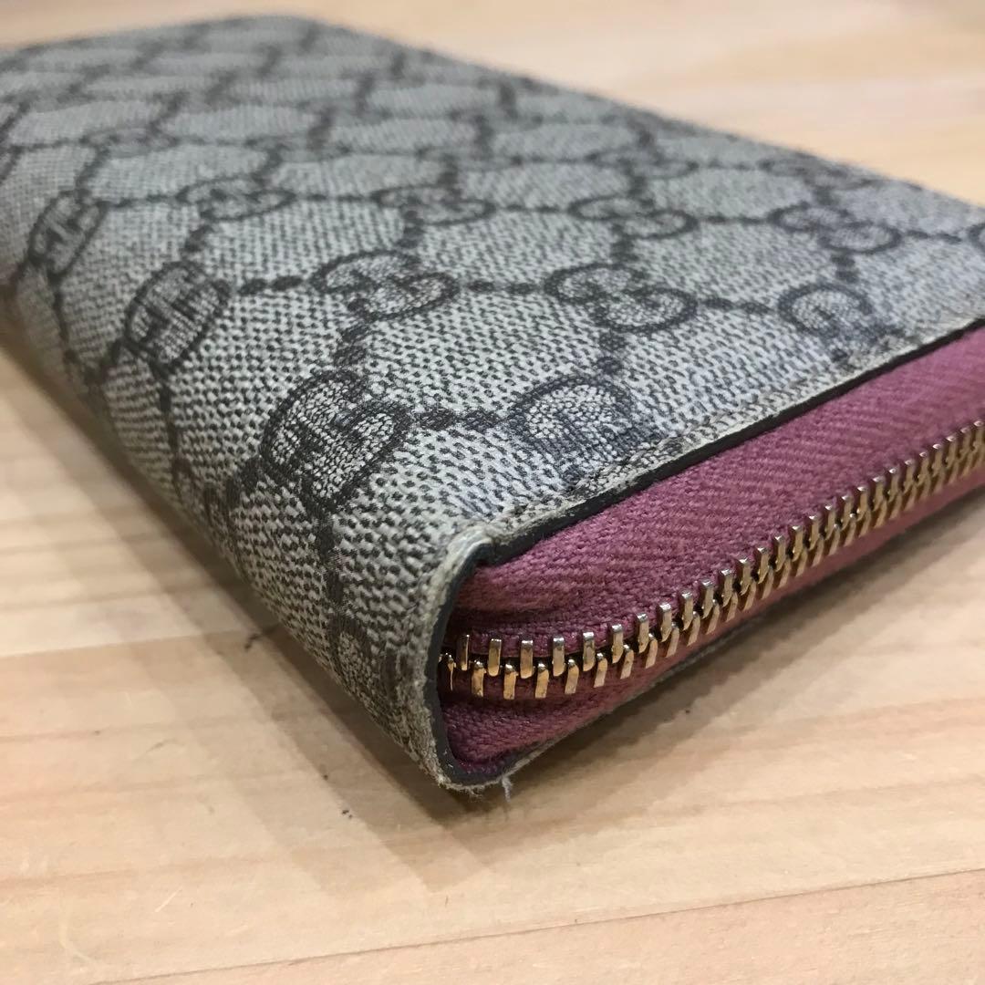 美品 GUCCI GGスプリーム ラウンドファスナー長財布 307982
