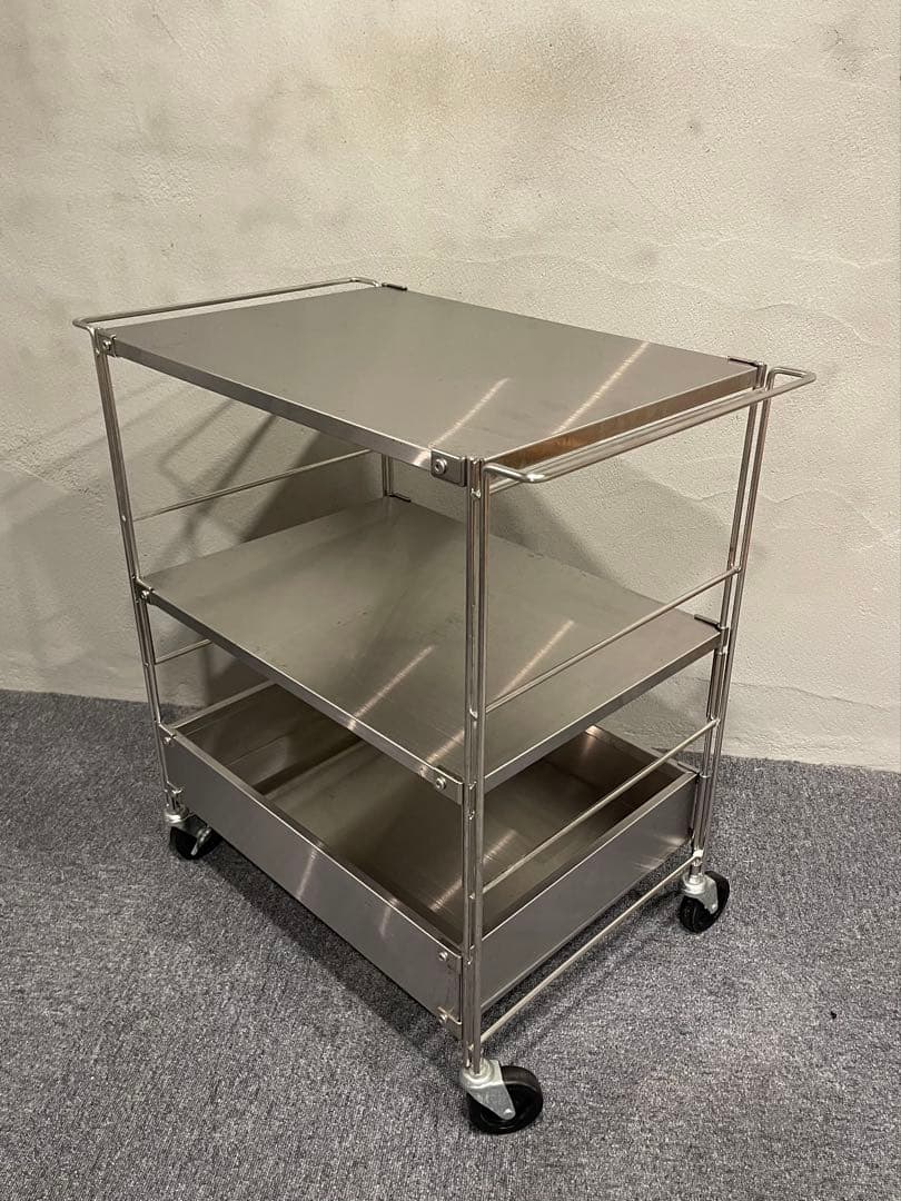 無印良品　ステンレスユニットシェルフ　ワゴン