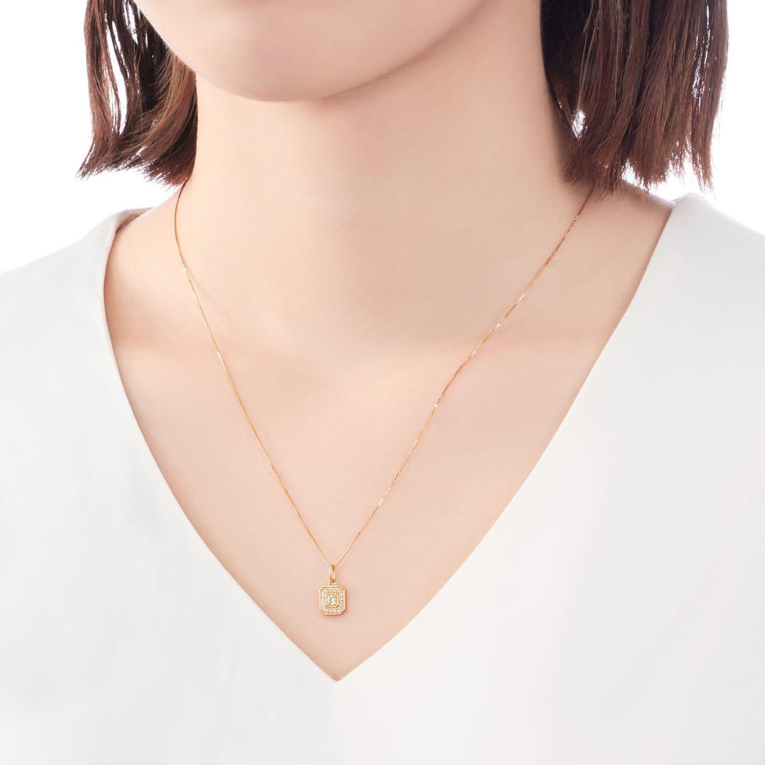 K18イエローゴールド　ダイヤモンドトップ（0.07カラット）　0.9グラム