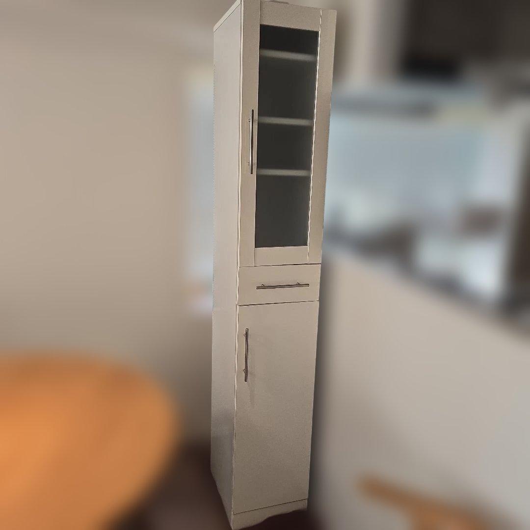 スリム 食器棚 30×39×180 ホワイト