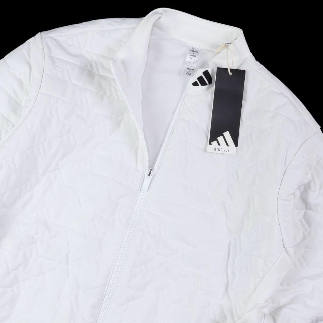 【M】秋冬 定価34,100円 アディダス ゴルフ 中綿 キルト セットアップ白