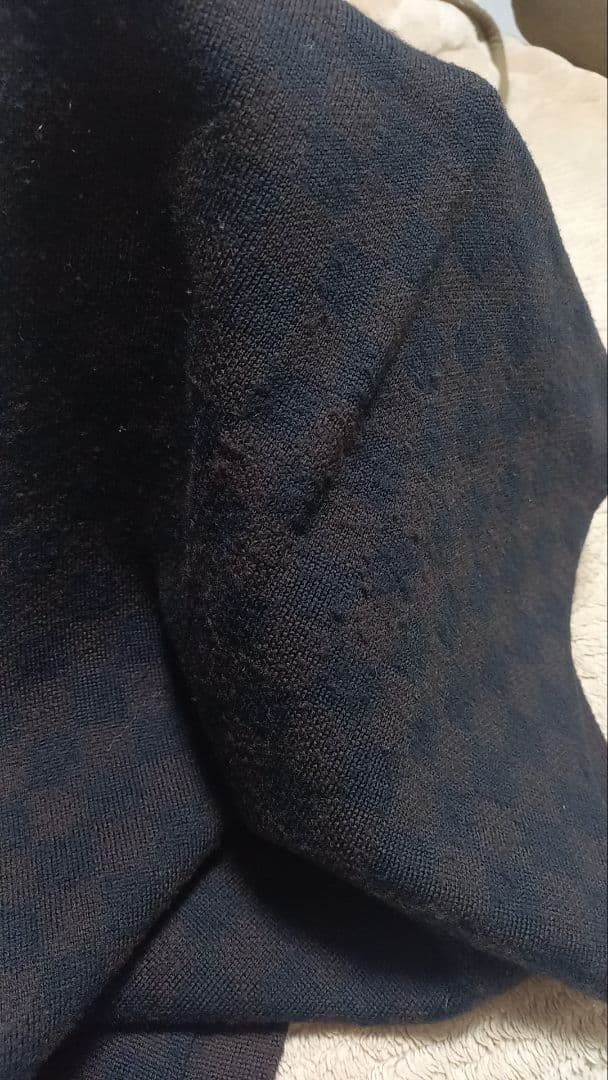 ブラック/ブラウン LV モノグラムマフラー