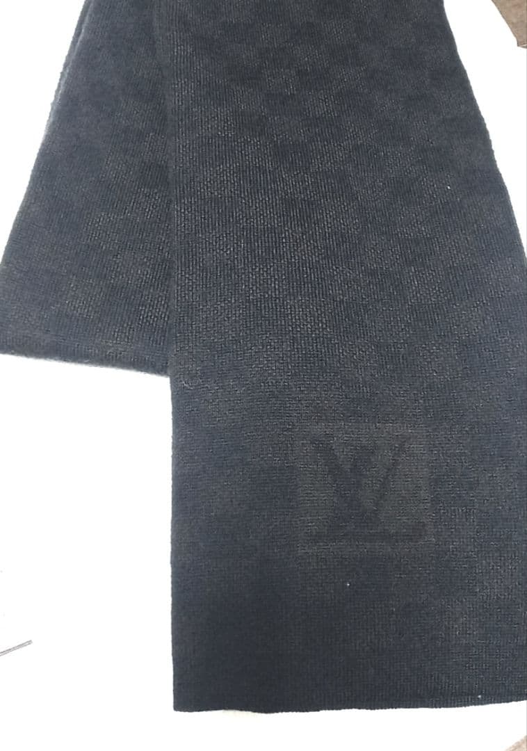 ブラック/ブラウン LV モノグラムマフラー