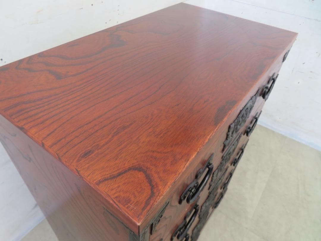 ■展示品■岩谷堂箪笥■伝統工芸品■拭漆■欅■整理箪笥■時代箪笥■5段■チェスト■