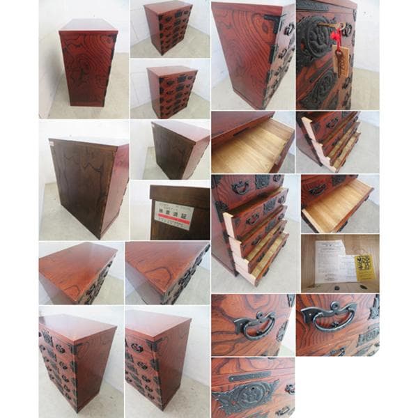 ■展示品■岩谷堂箪笥■伝統工芸品■拭漆■欅■整理箪笥■時代箪笥■5段■チェスト■