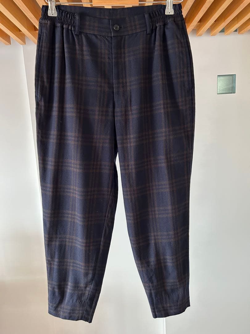 25AW コムデギャルソン　オムドゥ　テーパードパンツ　ブラウンチェック
