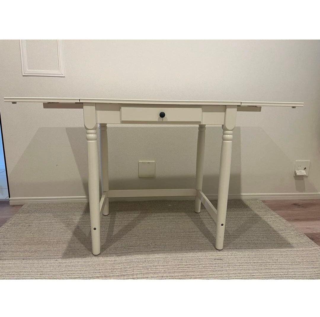【すまいる】IKEA INGATORP インガートルプ　伸長式テーブル