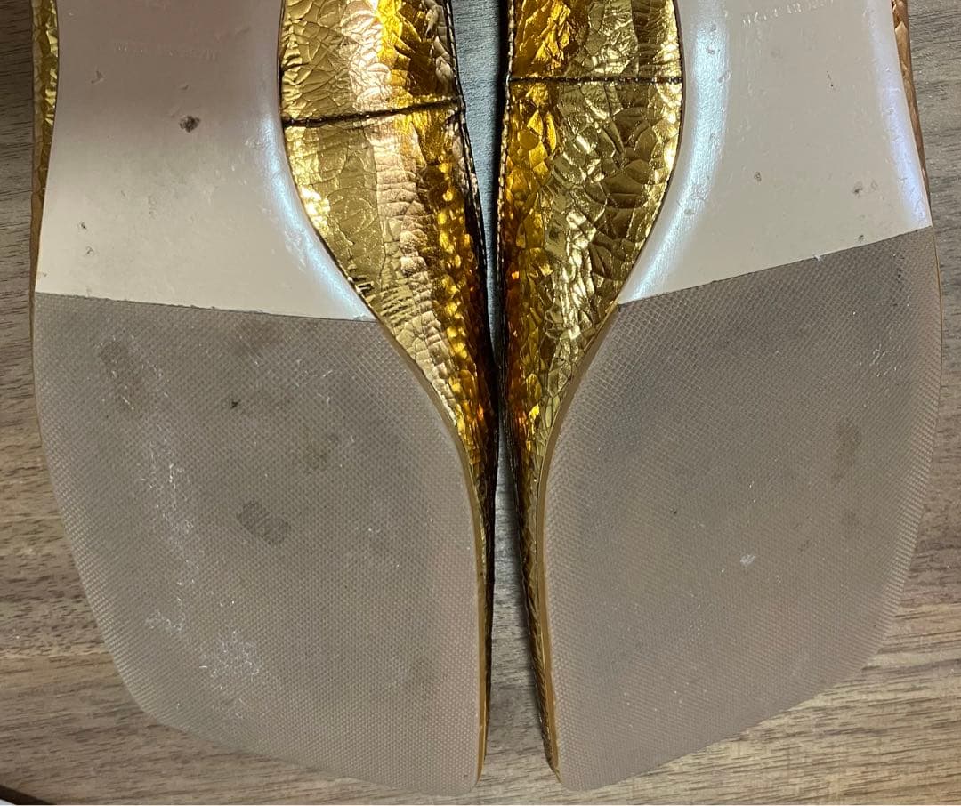 【美品】〈PIPPICHIC〉LINDA スクエア フラットシューズ