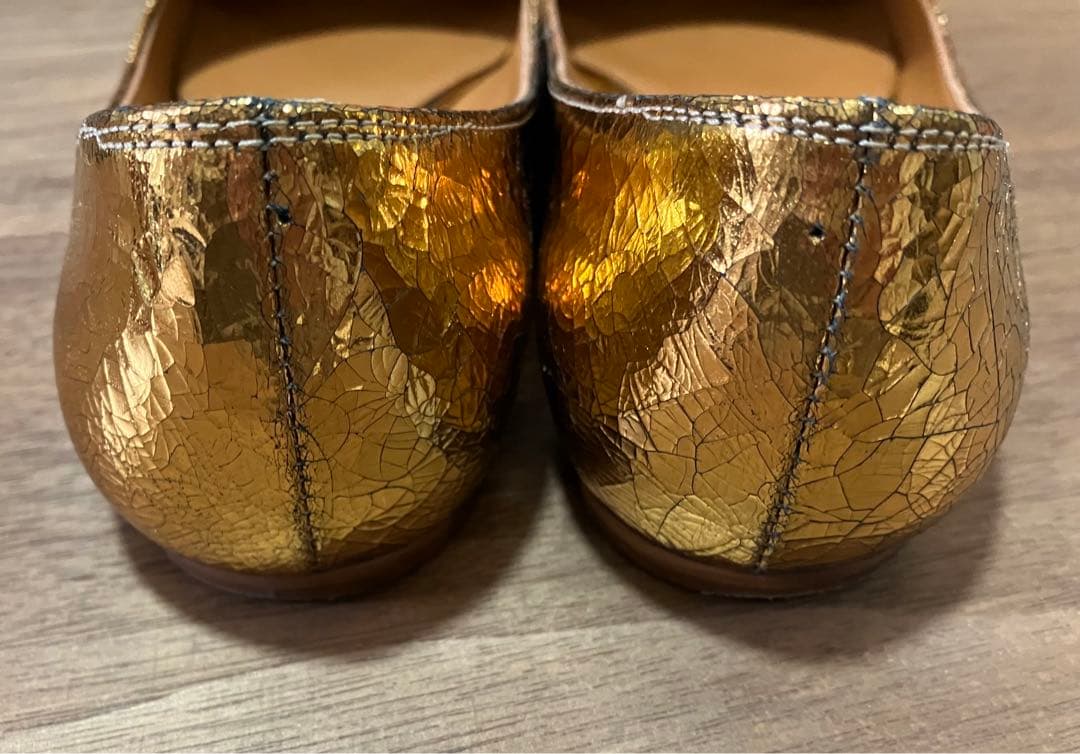 【美品】〈PIPPICHIC〉LINDA スクエア フラットシューズ