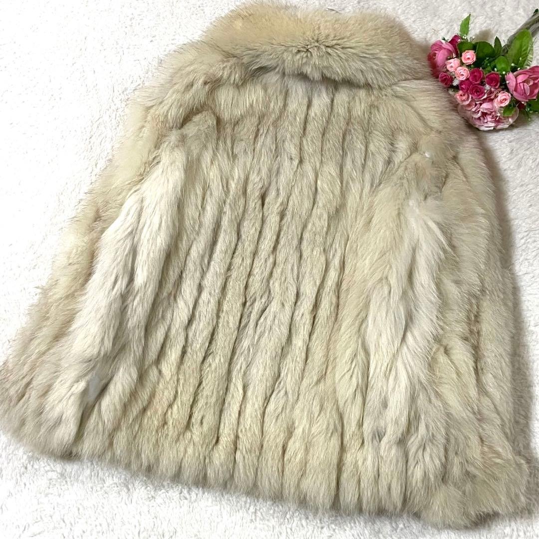 フォックスファー 本毛皮 コート サイズL相当