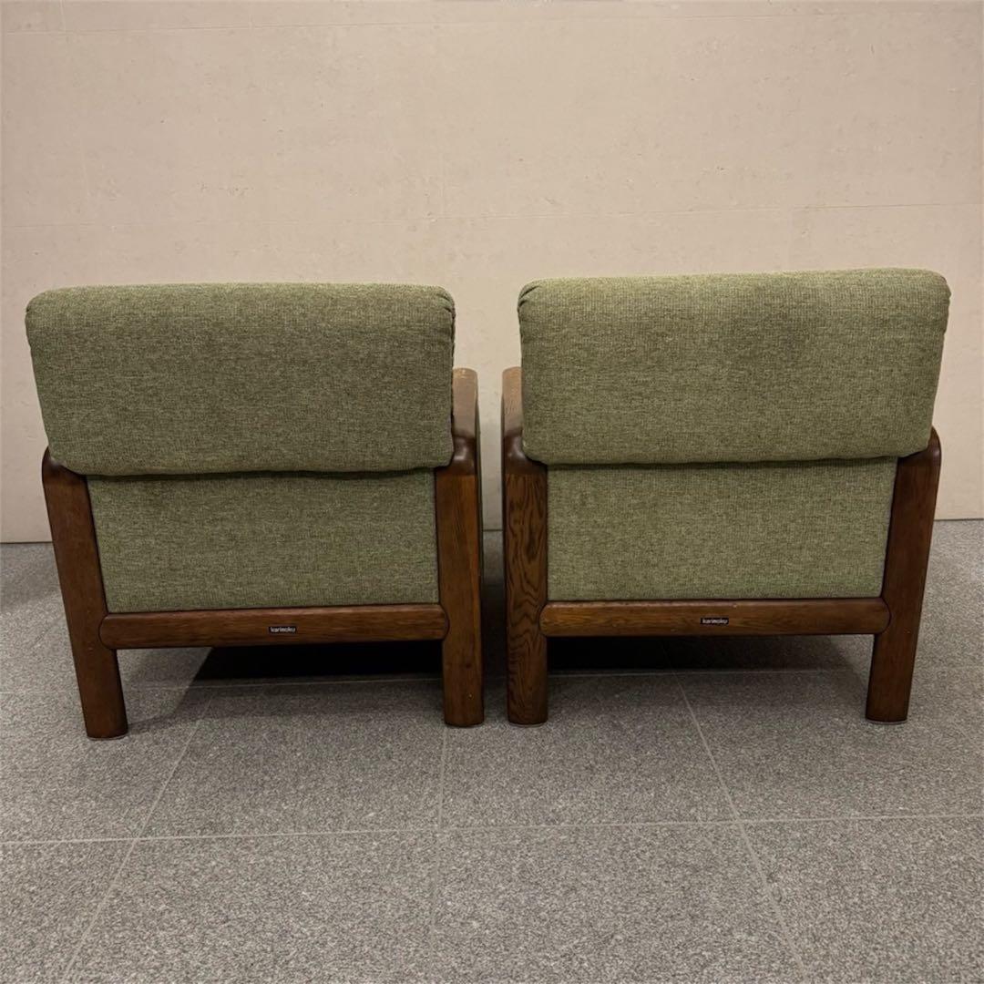 オールドカリモク パネルアーム 1人掛けソファ ②