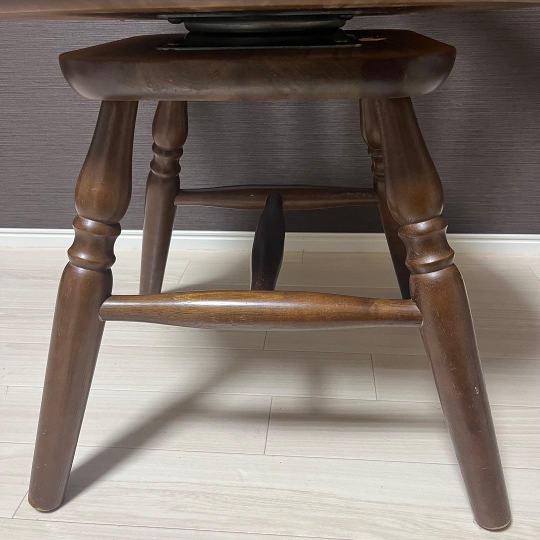 希少 飛騨家具　ウィンザーチェア　回転チェア　昭和レトロ　ヴィンテージ　木製 ①