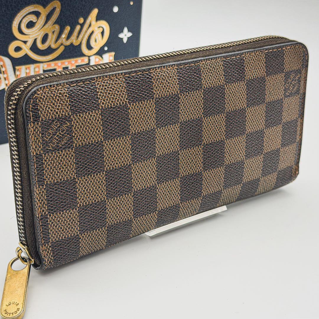 【最高峰美品】ルイヴィトン ダミエ ジッピーウォレット 長財布 エベヌ