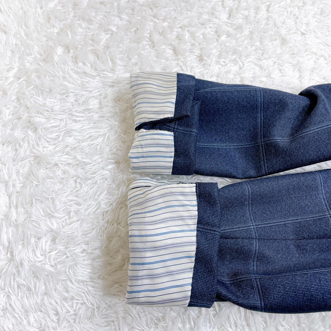 【美品】エディフィス セットアップスーツ カノニコ生地 ネイビー チェック 48