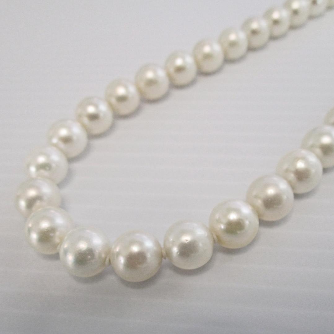 セール☆極美品☆超大珠あこや本真珠ネックレス ７.５-８ミリ 照りあり