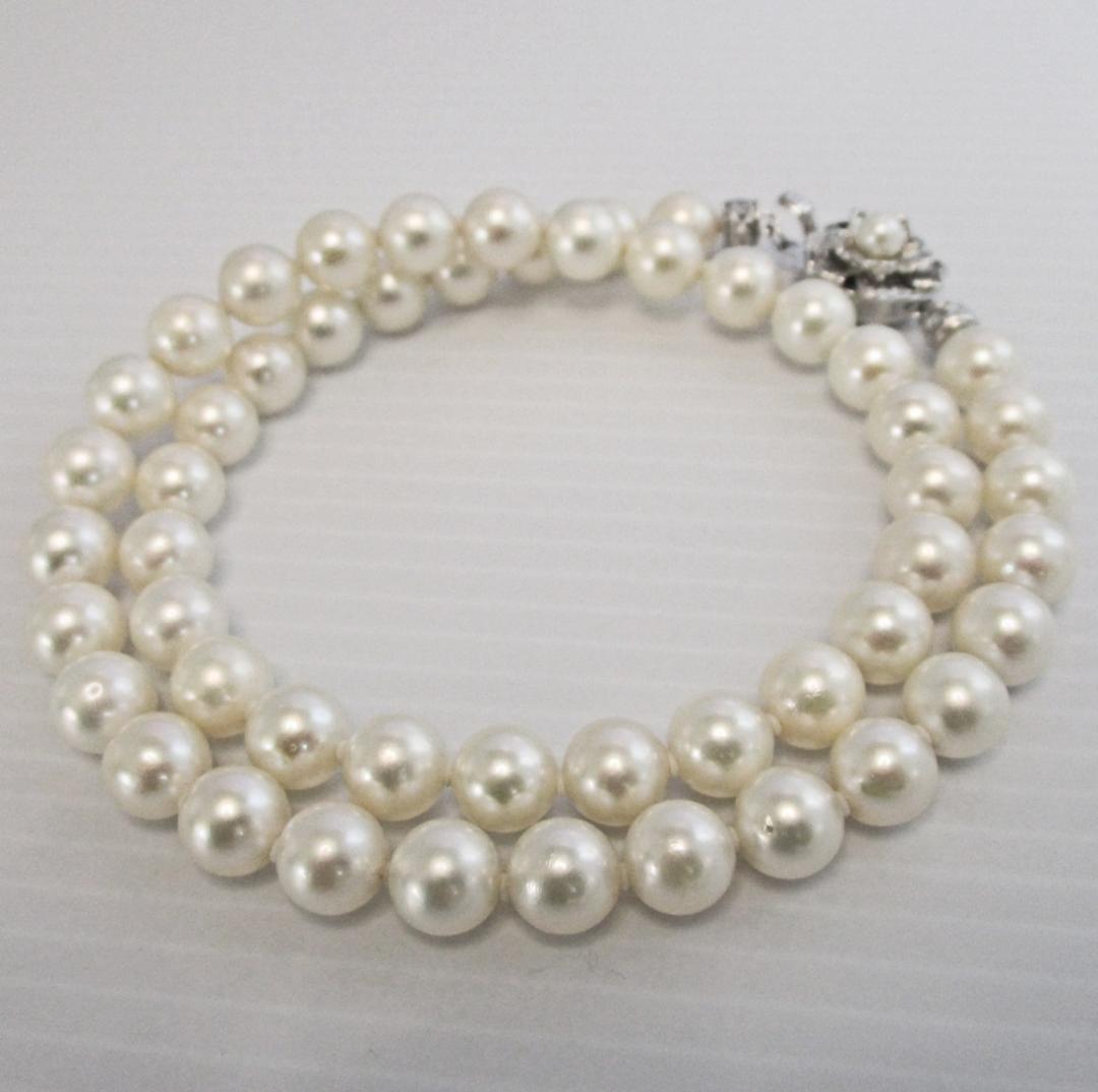 セール☆極美品☆超大珠あこや本真珠ネックレス ７.５-８ミリ 照りあり