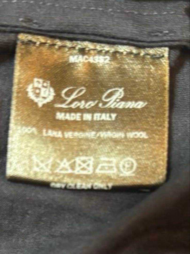 ロロピアーナ　ネイビー 長袖ポロシャツ