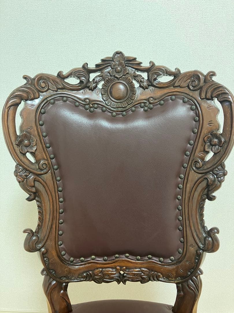 専用　アンティーク　猫足　革張り　ダイニングチェア