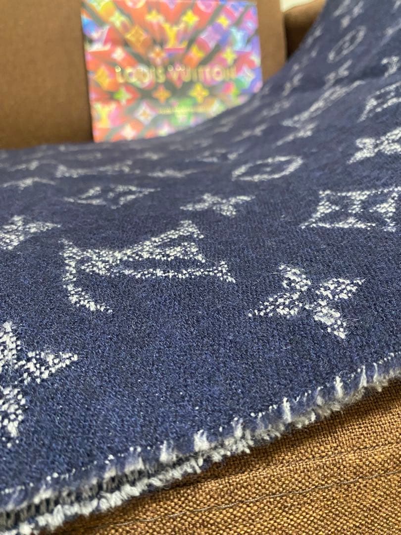 ルイヴィトン　モノグラム　マフラー　エシャルプ・ピエ ドゥ プール ウール
