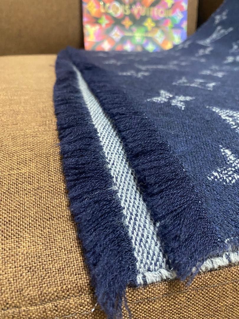 ルイヴィトン　モノグラム　マフラー　エシャルプ・ピエ ドゥ プール ウール