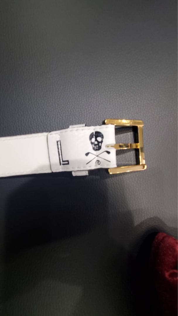 MARK & LONA ホワイト スカル ベルト L