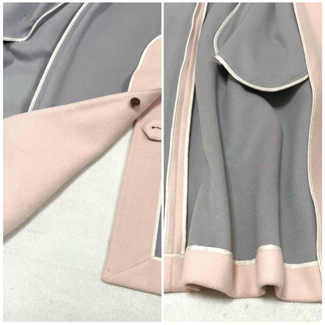 [美品] アクアスキュータム　現行品　ウールコート　ロング　パステルピンク　M