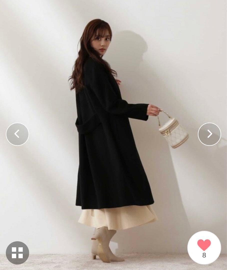 PROPORTION BODY DRESSING ノーカラーコート 黒