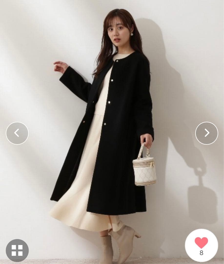 PROPORTION BODY DRESSING ノーカラーコート 黒