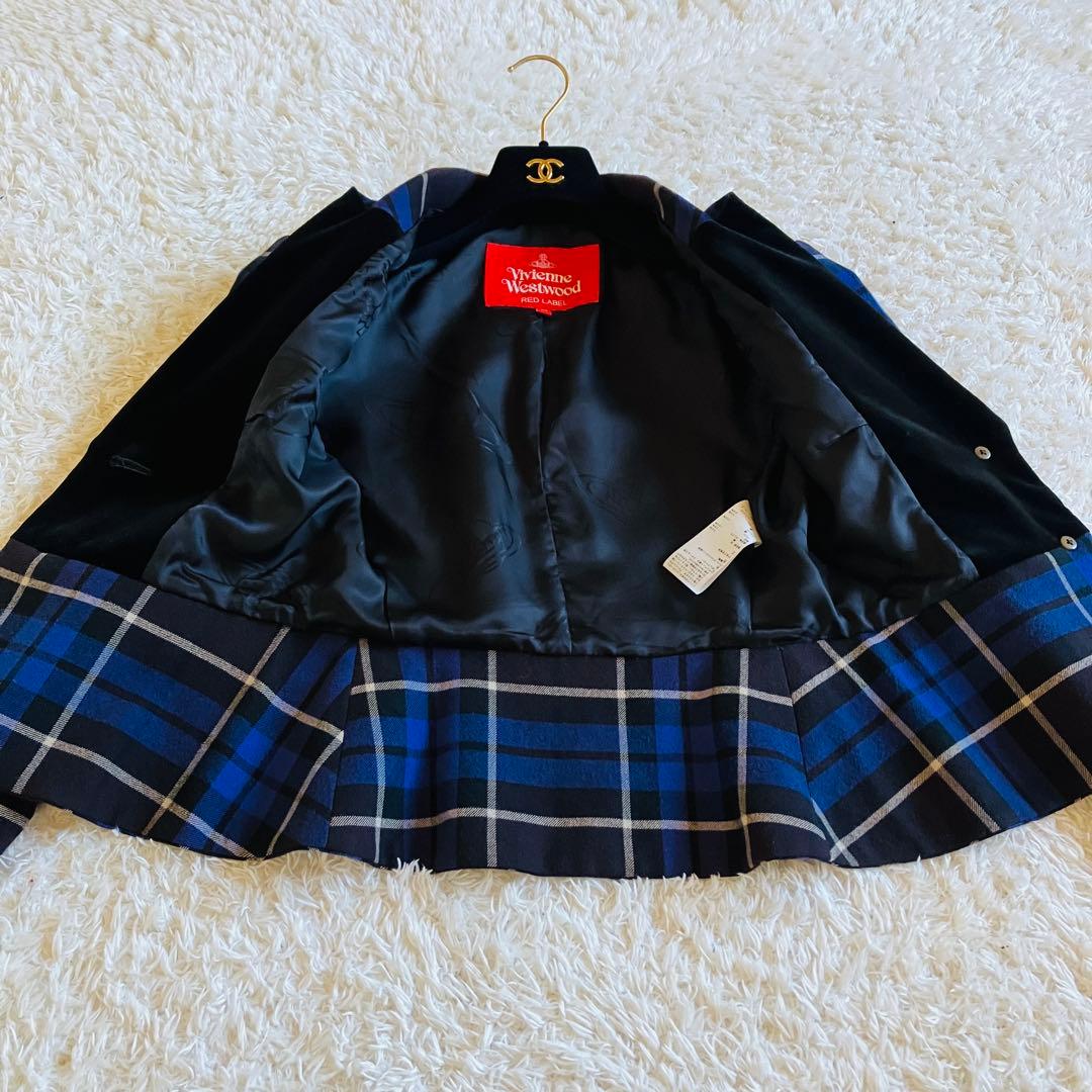 美品　ヴィヴィアンウエストウッド　ラブジャケット　チェック　ベロア　01