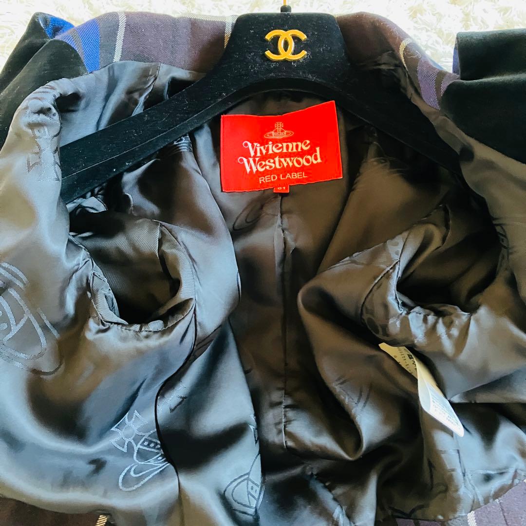 美品　ヴィヴィアンウエストウッド　ラブジャケット　チェック　ベロア　01