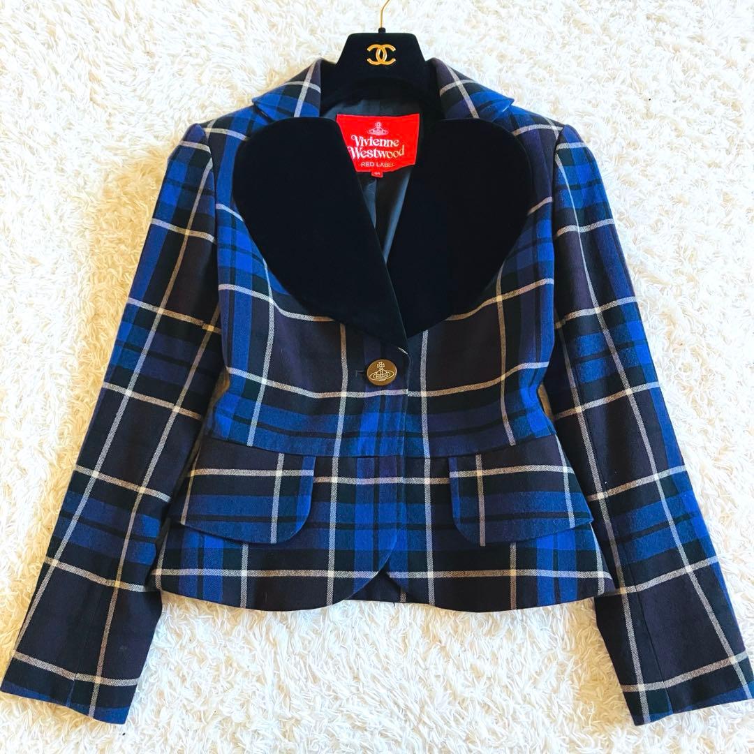 美品　ヴィヴィアンウエストウッド　ラブジャケット　チェック　ベロア　01