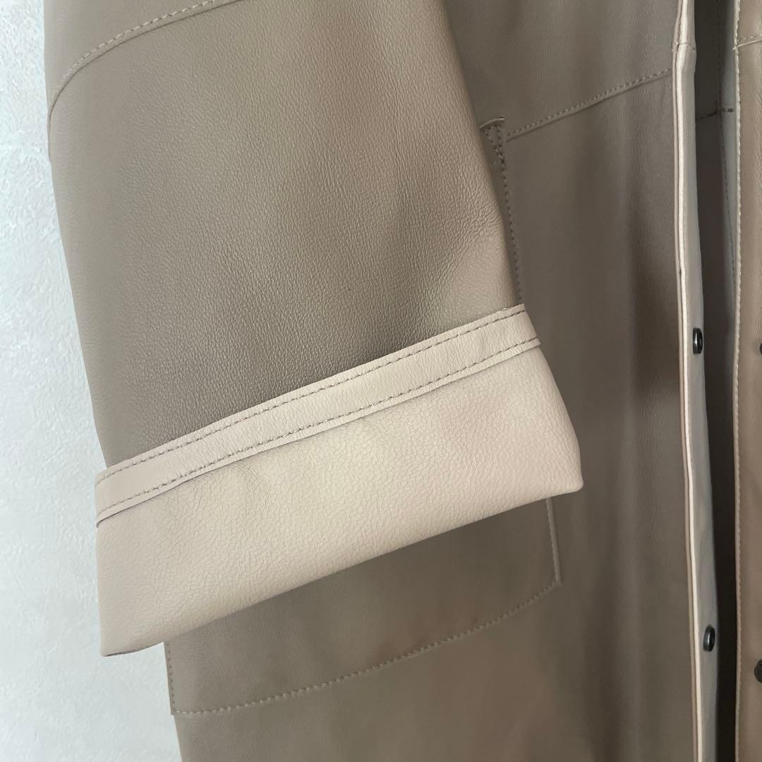 【新品、未使用品】ラムレザーリバーシブルコート