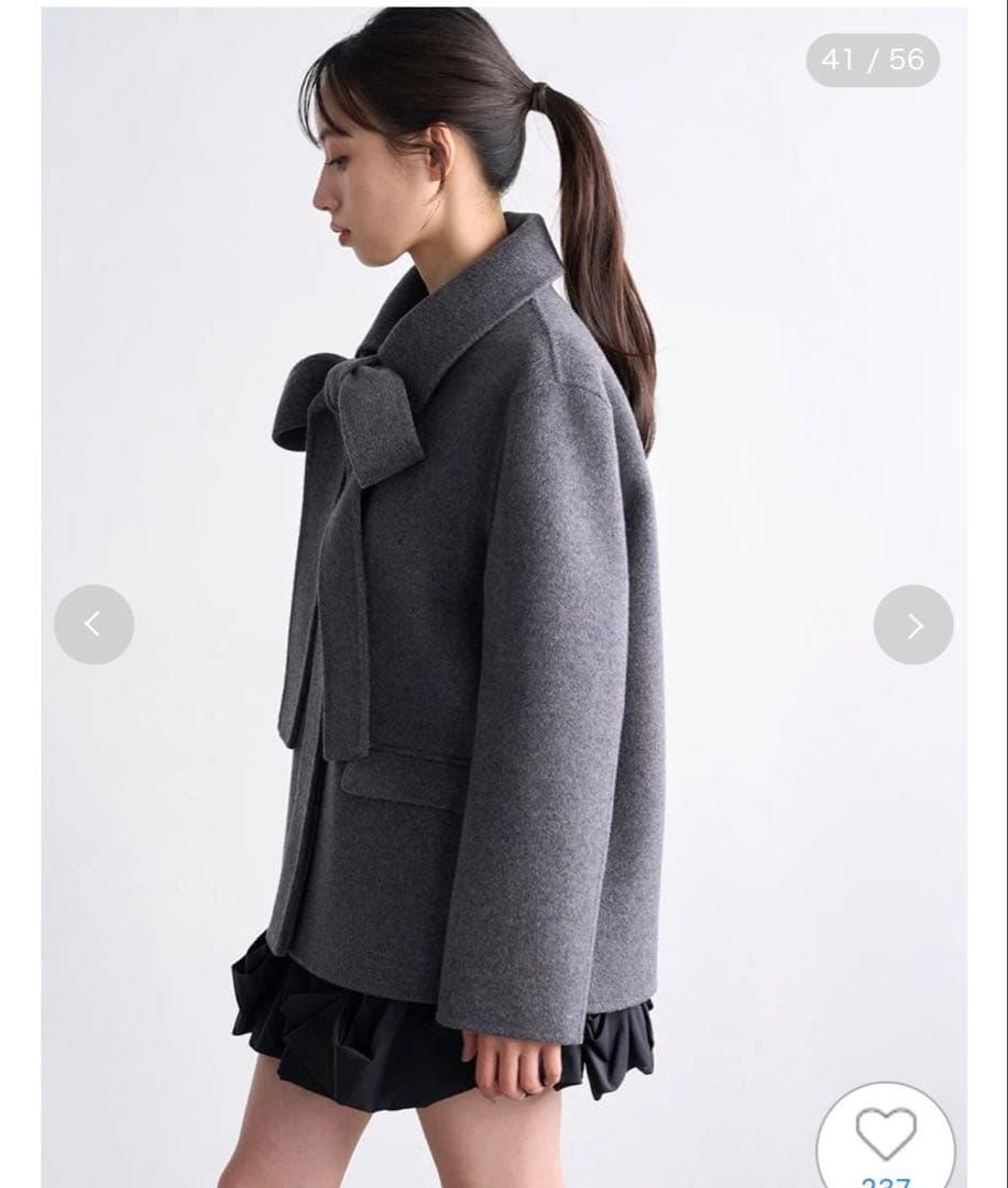 SNIDEL グレー リボン付きジャケット